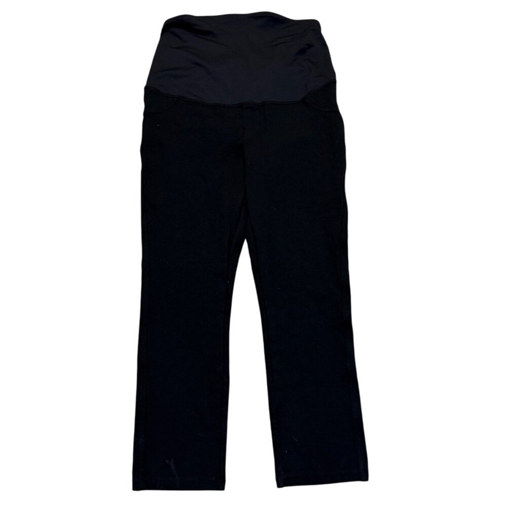 Isabel Maternity Ankle Jeggings Pants Size M Black Stretch Crossover Waistband P